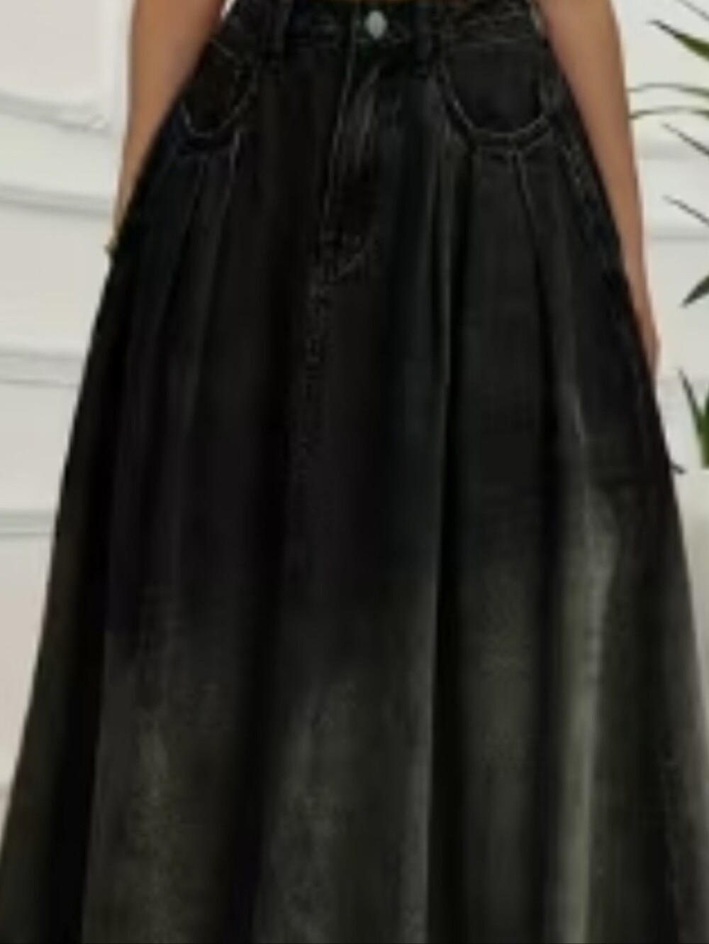 SHEIN Black High-Waist Maxi A-Line Skirt